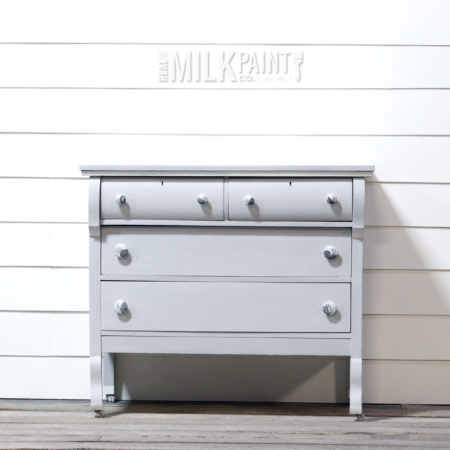 Real Milk Paint Pint-Color Oyster Grey