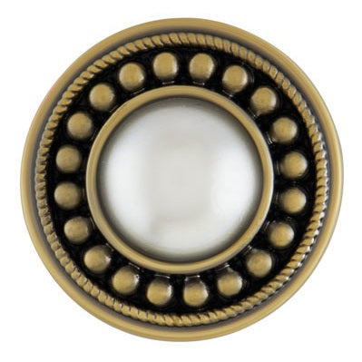 Sunburst White Pearl Antique Brass Snap