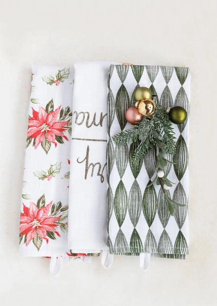 Printed Cotton Christmas Towels (More Pattern Options)