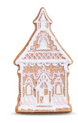 Gingerbread Church with White Icing Ornament