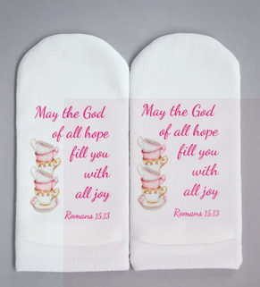 Standing on the Word Scripture Socks-May the God of All Hope Romans 15:13