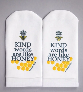 Standing on the Word Scripture Socks-Kind Words are like Honey Proverbs 16:24