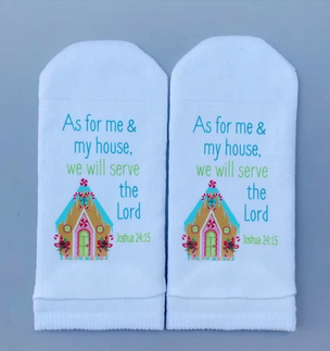 Standing on the Word Scripture Socks-As for Me and My House Joshua 24:15