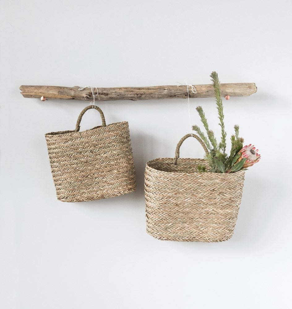 Woven Seagrass Wall Basket