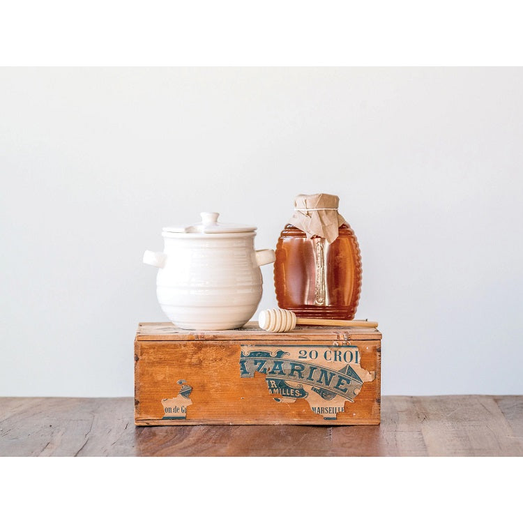 Stoneware Honey Jar with Dipper