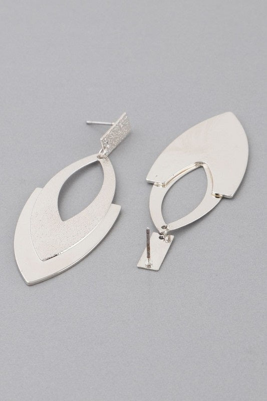 Willow Modern Leaf Earrings (Silver)