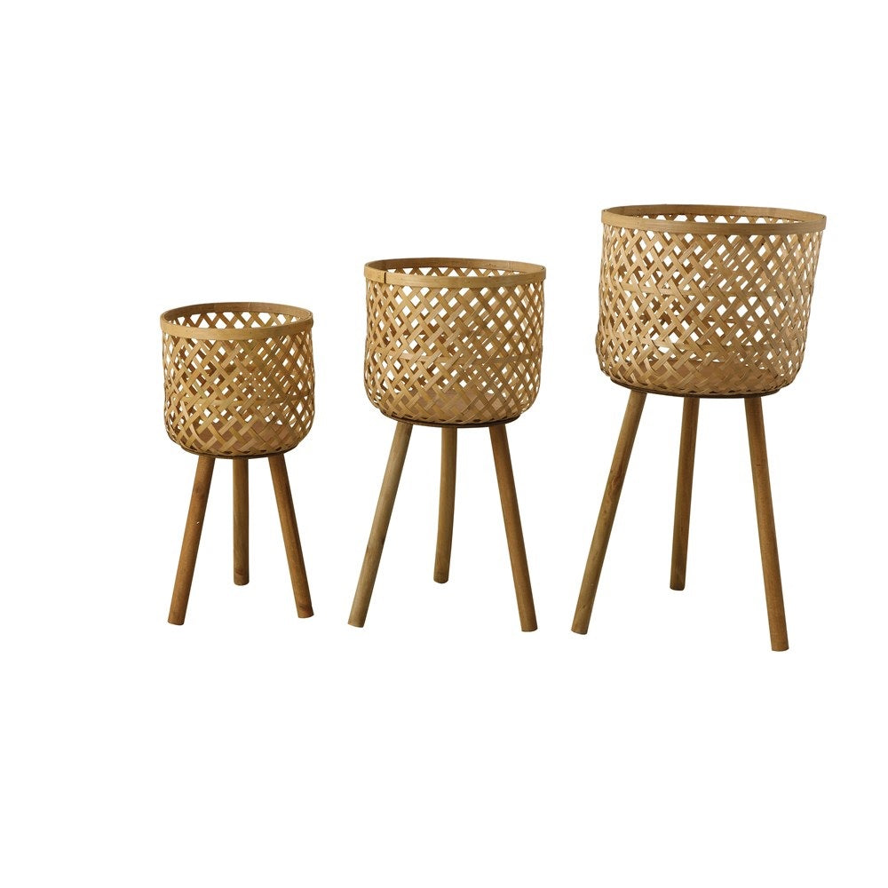 Woven Bamboo Basket Stand (Multiple Sizes)