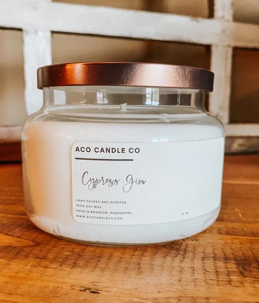 Aco Candle Co. Cypress Gin 10oz Candle