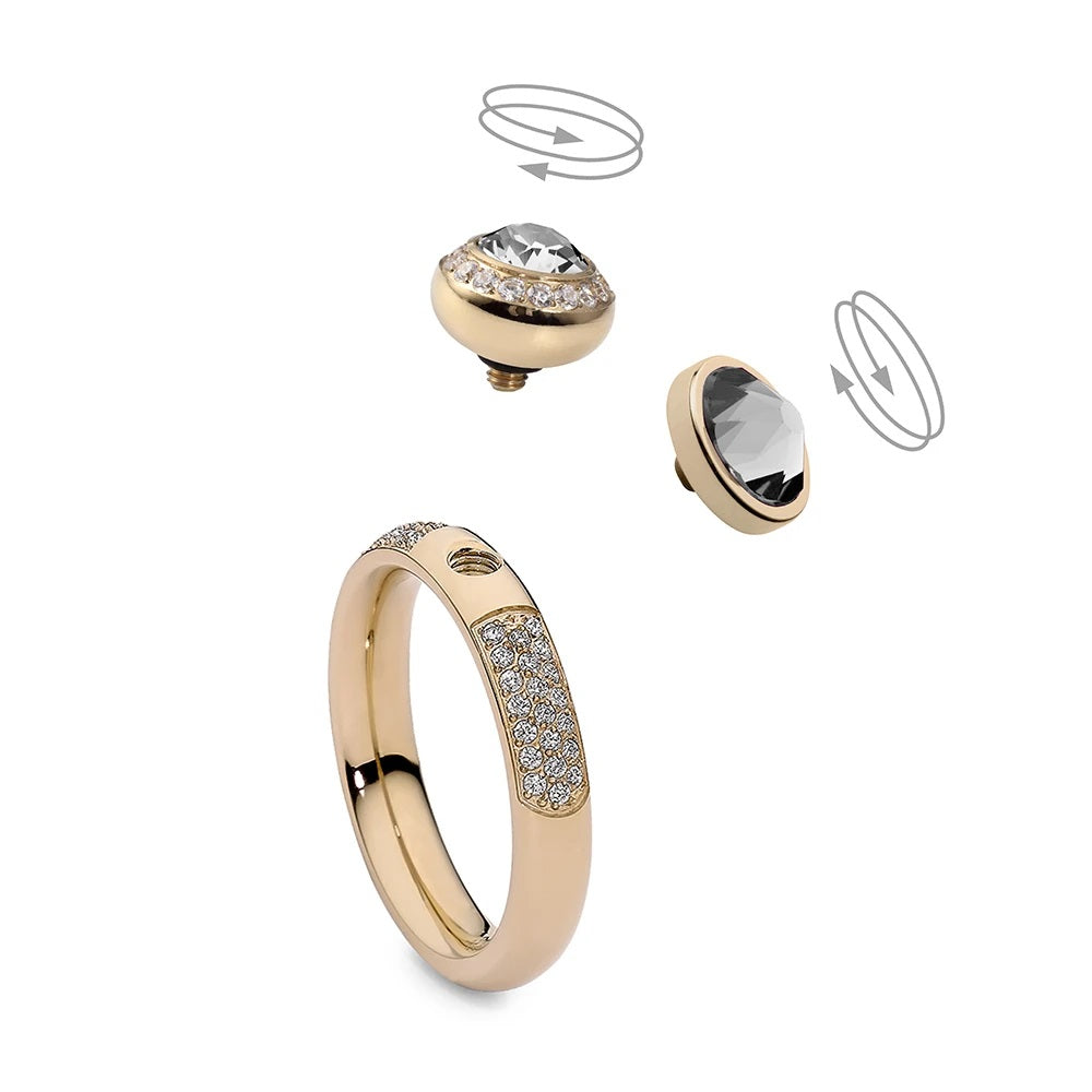 Qudo Deluxe Small Gold Ring