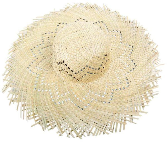 Natural Straw Hat with Cut Out Design