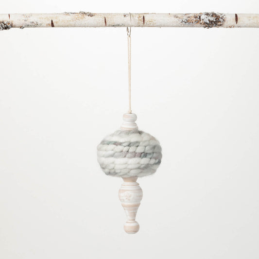 Classic Finial Ornament Wrapped in Wool